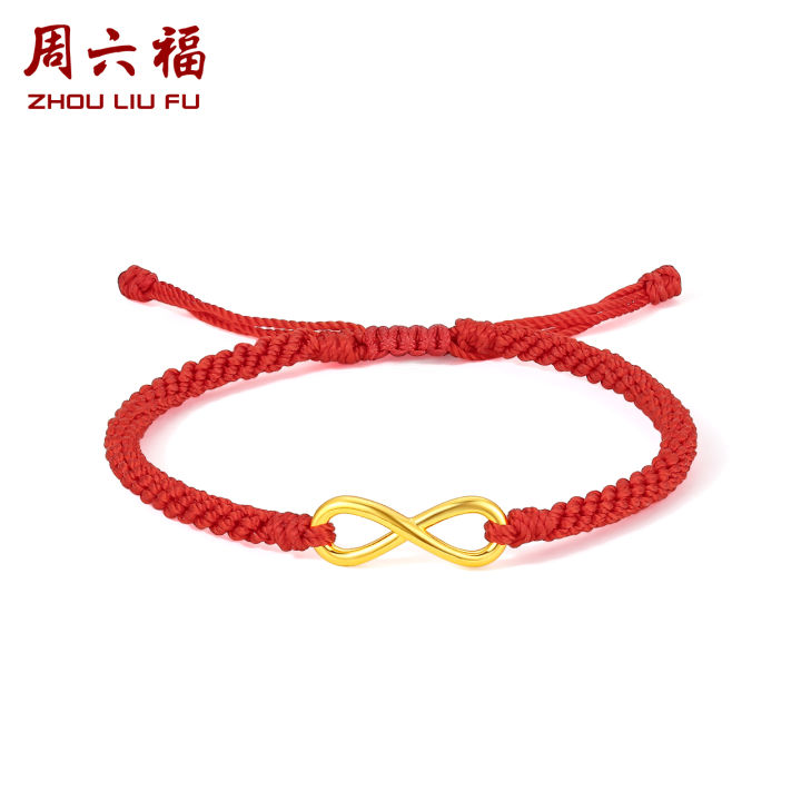 ZHOU LIU FU 周六福 24K Real Gold Bracelets Pure Gold Bracelet Adjustable ...