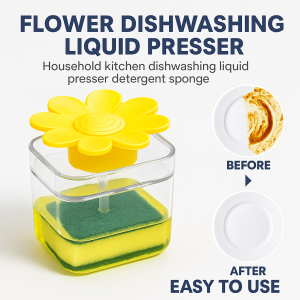 Household dishwashing liquid Press flower press liquid cleaner dishwashing sponge kitchen supplies