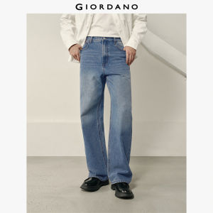 Giordano Men [Korea Same Style] Washed Loose Denim Pants with Five Pockets Free Shipping 01115750