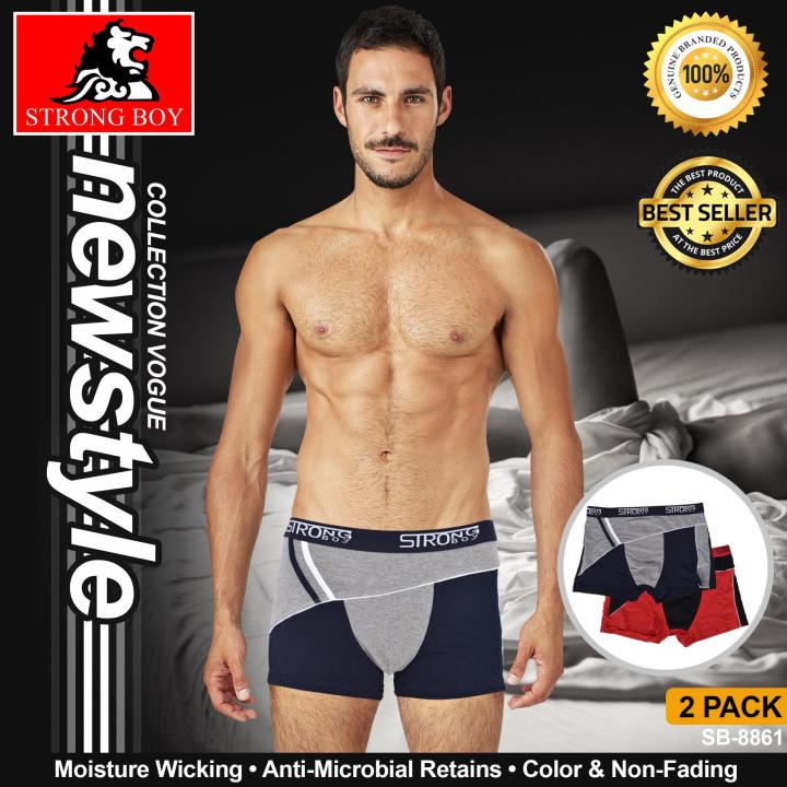 Authentic Strong Boy New Style Collection Vogue Men's Underwear High  Quality Brief Boxer (Grey & Red)