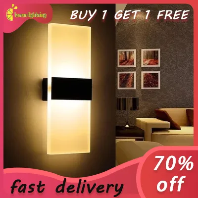 【BUY1 GET1 FREE】YHLAMP Nordic Modern 3W Acrylic Bedroom Wall light Bedside Light Indoor Study Corridor Modern minimalist Indoor wall lamps background light balcony light aisle living room