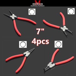 4pcs Multi-Function Snap Ring Pliers Multi-Tool Multi-Crimp Tool Inner And Outer Ring Remover Circlip Pliers Circlip Combination Fixed Installation Clip Tool