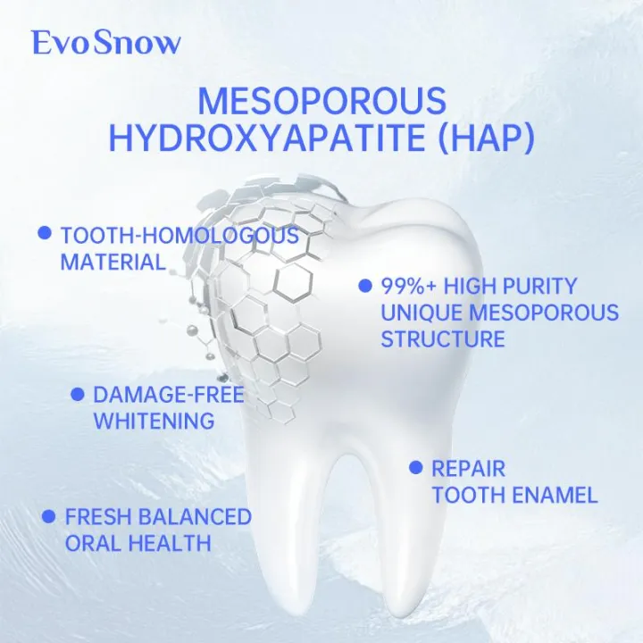 EvoSnow 10% HAP Hydroxyapatite Advance Toothpaste 100g Blueberry Mint ...