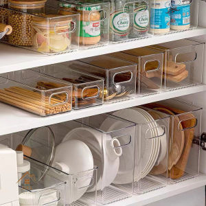 DXL Kitchen Transparent Desktop Storage Box Drawer Storage Box Sundries Cabinet Storage Basket Narrow Long Acrylic Transparent Snacks