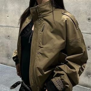 American Hooded Long Sleeve Jacket Women Autumn Winter Casual Coat Loose Cardigan Tops Harajuku Y2k Zipper 2026 Fashion New2026