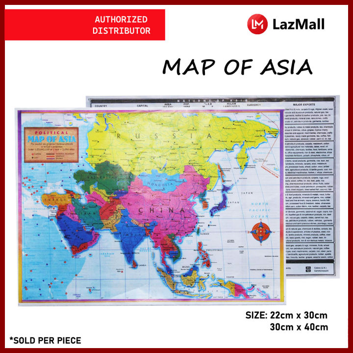 Political Map of ASIA Chart Map | Lazada PH