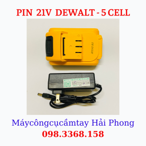 PIN và SẠC 18V-21V DC / 5 Cell - DE.WALT VÀNG -. DÙNG CHO MÁY KHOAN MÀI CƯA ...