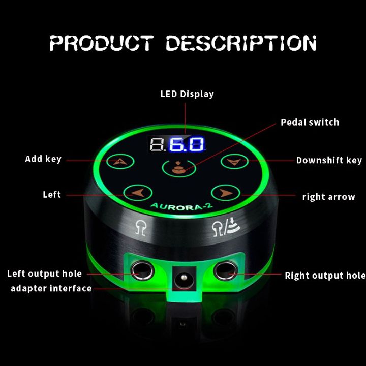 Led Touch Pad Professional tattoo power Supply Aurora 2 Source Touch Screen Upgrade ...
