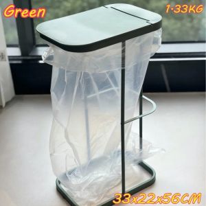 Sacesr Flip Cover Trash cans Rustproof Anti-slip Freestanding Iron Waste Bins Japanese Narrow Style Kitchen Household Cleaning Tools 2B5Z7