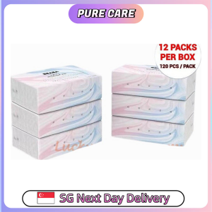 【Pure Care】 Wood Pulp 3 Ply Extra-Smooth Household Tissue Paper 120 Sheets Facial Napkins Sensitive Skin Tissue