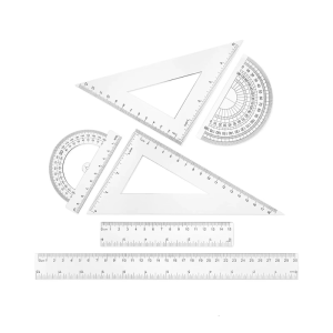 Math Geometry Set Includes Mathematics Drawing Ruler Straight Ruler Set Square Protractor Plastic Geometry Drafting Tool