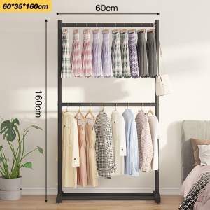 ราวตากผ้าเหล็ก 2 ชั้น สีขาว/ดำ 200CM แข็งแรง ทนทาน รับน้ำหนัก 50kg+ เเขวนเสื้อได้ 50+ ตัว ใช้บนระเบียงได้ กันสนิม ถอดประกอบง่าย โปรโมชั่นพิเศษ