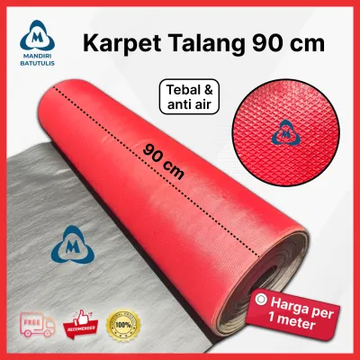ECER Karpet Talang Air Bonet Genteng Meteran Merah Hitam 90 cm 55 cm