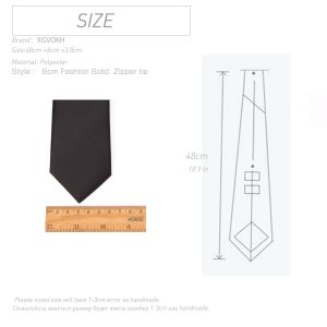 SHUNAICHI Men Necktie Zipper Lazy Tie Fashion Solid 6cm Ties Business for Man Gravatas Handkerchief Bowtie Mens Wedding Shirt Accessories