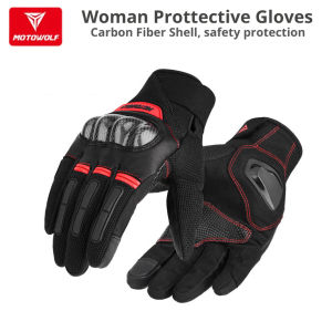 arung Tangan Motowolf Gloves Motor Wanita Full Finger Touch Screen Premium