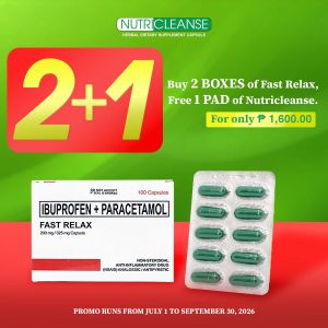 NUTRICLEANSE PROMO - (Buy 2 Boxes of Fast Relax Ibuprofen + Paracetamol get FREE 10 Capsules of Nutricleanse)