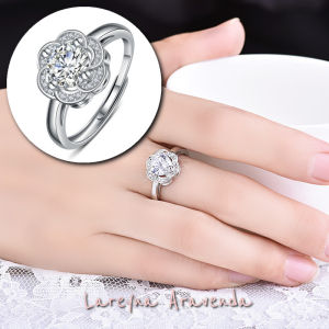 Lareyna Aravenda Cincin Wanita S925 Korea Blossom Flower Crystal CC012