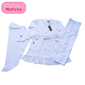 Setelan Anak Perempuan/ Setelan Gamis Putih Anak Perempuan