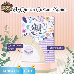 Quran Hafalan Custom Nama Ukuran A5 Al Quran Terjemahan Blok Warna Jaket Emboss Kancing Hot Stamp