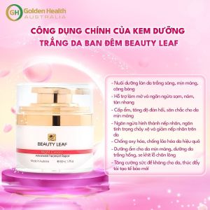 Kem Dưỡng Trắng Da Mờ Thâm Nám Tàn Nhang Giúp Tái Tạo Da Thúc Đẩy Quá Trình Tổng Hợp Collagen Tăng Cường Phục Hồi Da Ban Đêm Golden Health Beauty Leaf Whitening Complex 50ml - Gia Tuệ House