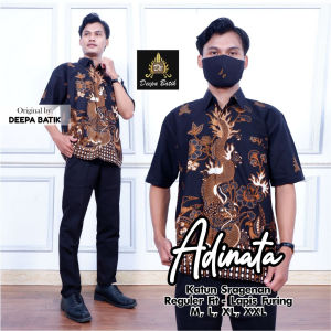 BISA COD Kemeja Batik Lengan Pendek Keren dan Elegant untuk Pria Dewasa Matt Katun Sragenan Set Ti Amo Fashion Store