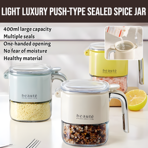 Light Luxury Push-Type Sealed Spice Jar Leak Proof Insect-Proof Sealed Spice Jar With Lids Kitchen Storing Spice Powders Seasoning Box