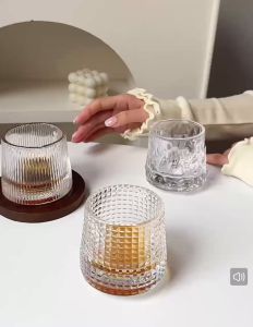 SET 6 Cốc thuỷ tinh - Ly thủy tinh chịu nhiệt đế lồi xoay 360 cao cấp 170ml - Chihirostore.decor