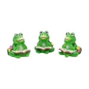 Set of 3 Miniature Frogs Figurines Plant Pot Feet Planter Risers Garden Ornaments for Home Office and Landscape Decors