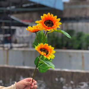 Tanaman Hias Bunga Matahari Tangkai Plastik Artifisial Sunflower Ornamen Dekorasi Rumah COD PBP161