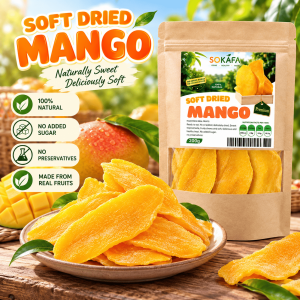 Premium Delicious Dried Mango 🥭 Naturally Sweet | No Preservatives | Ready-to-Eat Snack (SOKAFA Dried Mangoes Fruit Snack Dried Mango from Vietnam 1kg)