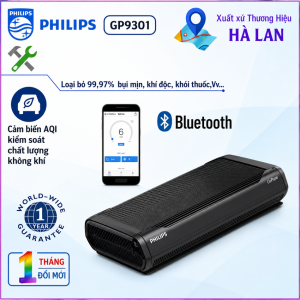 Máy khử mùi lọc không khí trên xe ô tô thương hiệu Philips GP9301 thiết kế bộ lọc kép hai lõi riêng biệt tích hợp theo dõi qua phần mềm điện thoại-BẢO HÀNH 12 THÁNG