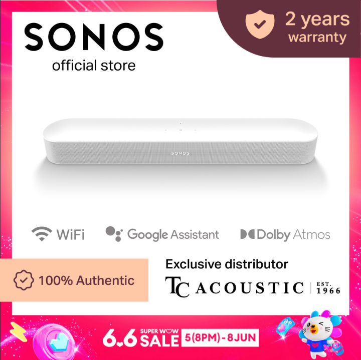 Sonos Beam Gen 2 Soundbar With Dolby Atmos For Your Smart TV Sonos