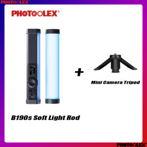 PHOTOOLEX ไฟแท่ง RGB แม่เหล็กถือมือ อุณหภูมิสี 2500-9900K CRI96+ แบตเตอรี่ 2600mAh กำลังไฟ 6W แม่เหล็ก ปรับ 360° Type-C ชาร์จ ถ่ายทอดสด ถ่ายภาพสร้างสรรค์