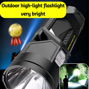 💕Fast Shipping💕Flashlight With Certificate Strong Light Rechargeable Outdoor Super Bright Led Factory Ship Inspection Fire Hand Lamp 超亮户外探照灯 Lampu Limpah Luar Yang Sangat Terang