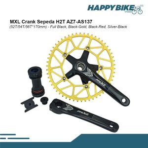 MXL Crankset Sepeda Hollowtech HT2 Single Chainring Gir Depan Include AZ7-AS137 Include BB Armset