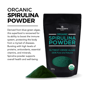 Organic Spirulina Powder US and Europe Certified Organic 100% Pure and Natural No Additives or Preservatives
