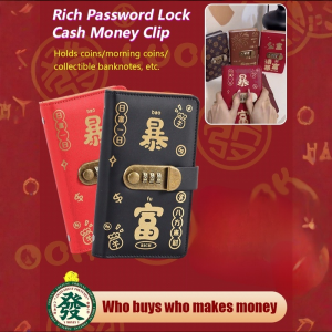 Combination Lock Large Capacity Organizer Book Rich Money Clip Combination Book Vintage Money Clip