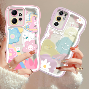 (Lokal Ready) Xinyu Casing hp Xiaomi Poco M3 Pro Poco M3 Poco X3 NFC Poco X3 Pro Wavy Kesing Senyum Lucu Cinta Hati Bunga Matahari Tepi Bergelombang Soft Case