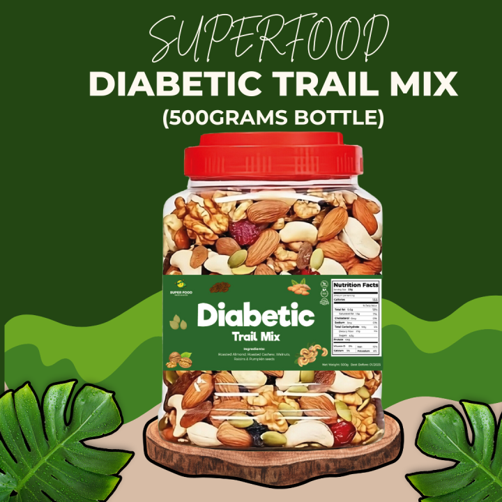 Superfood Diabetic Trail Mix Bottle (Raisins, Walnut, Pumpkin Seed