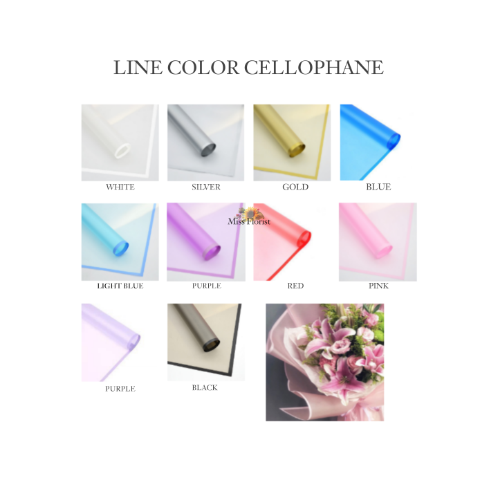 [5PCS] 019.FLOWER WRAPPING LINE COLOR CELLOPHANE / KERTAS BUNGA ...