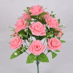 NUBE 12 Heads Real Happy Silk Flower Mini Rolled Edge Fake Rose Flowers Bouquet Photography Photo Gift Valentines Day Natural Flower Home Decorative