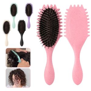 1Pc Boar Bristle Hair Brush Large Hair Brush for Travel Mirror Comb Paddle Brush Head Massager Detangling Hair Style Accessories