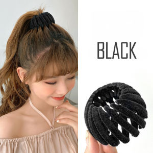 MALL - Aksesoris Rambut Ponytail Jepit Premium Wanita Beludru Sarang Burung Korea Scrunshie JPT19
