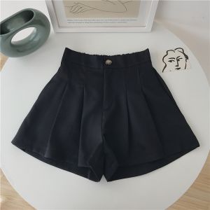 【STOCK+COD】High waist casual A-line suit shorts wide-leg loose and thin suit pants women