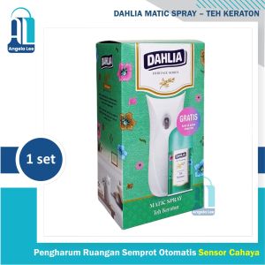 Dahlia Matic Spray Pengharum Ruangan Semprot Otomatis Sensor Cahaya 225ml Teh Keraton Set Refill
