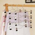 LIANG 4 Layers Clothes Pants Skirt Stainless Steel Storage Organizer Trousers Clip Hangers Holder Racks. 