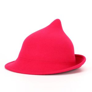 2025 100% Wool Modern Witch Hat Halloween Winter Thick Warm Elegant Cap for Christmas Party Costume Accessories2026