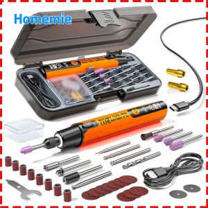 Portable 6-Speed Adjustable Cordless Engraving Pen with LED Screen for Car Garage DIY Sanding and Polishing Tasks