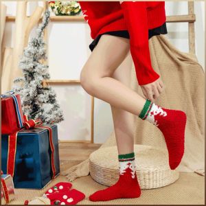 ถุงน่อง น่ารัก นอนหลับ กํามะหยี่ปะการัง เป็นมิตรกับผิว ถุงเท้า ผู้ใช้ที่บ้าน ผู้ใหญ่