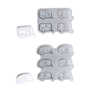Ornament Mould Flexible Silicone Mold for Office Decoration Easter Bus Shaped Desktop Atmosphere Light Making Molds
